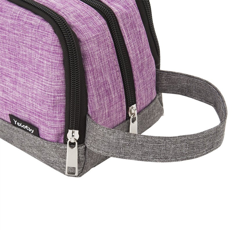 Yeiotsy Toiletry Bag  Color Clash Durable Travel Toiletry Organizer Bag (Purple) - Image 3